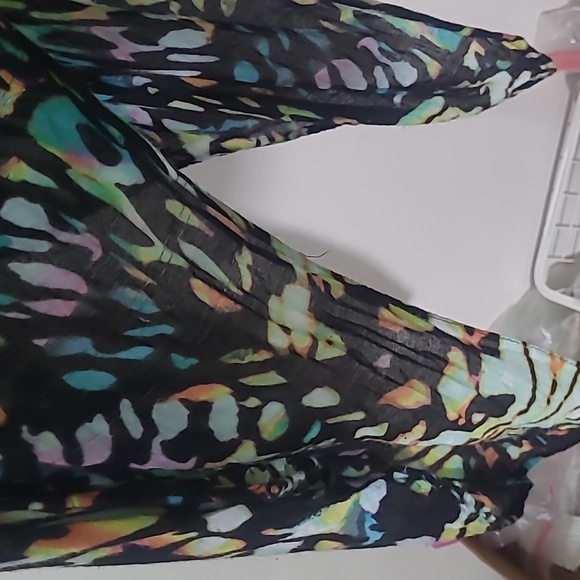 Cruise Kimono Exotic rainbow butterfly Cover Up sheer w Lace Back Fairycore - Picture 8 of 8